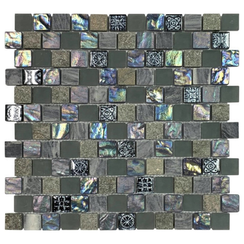 Qualis Ceramica 12" x 12" Chelsea Natural Stone 1" Glass Mosaic