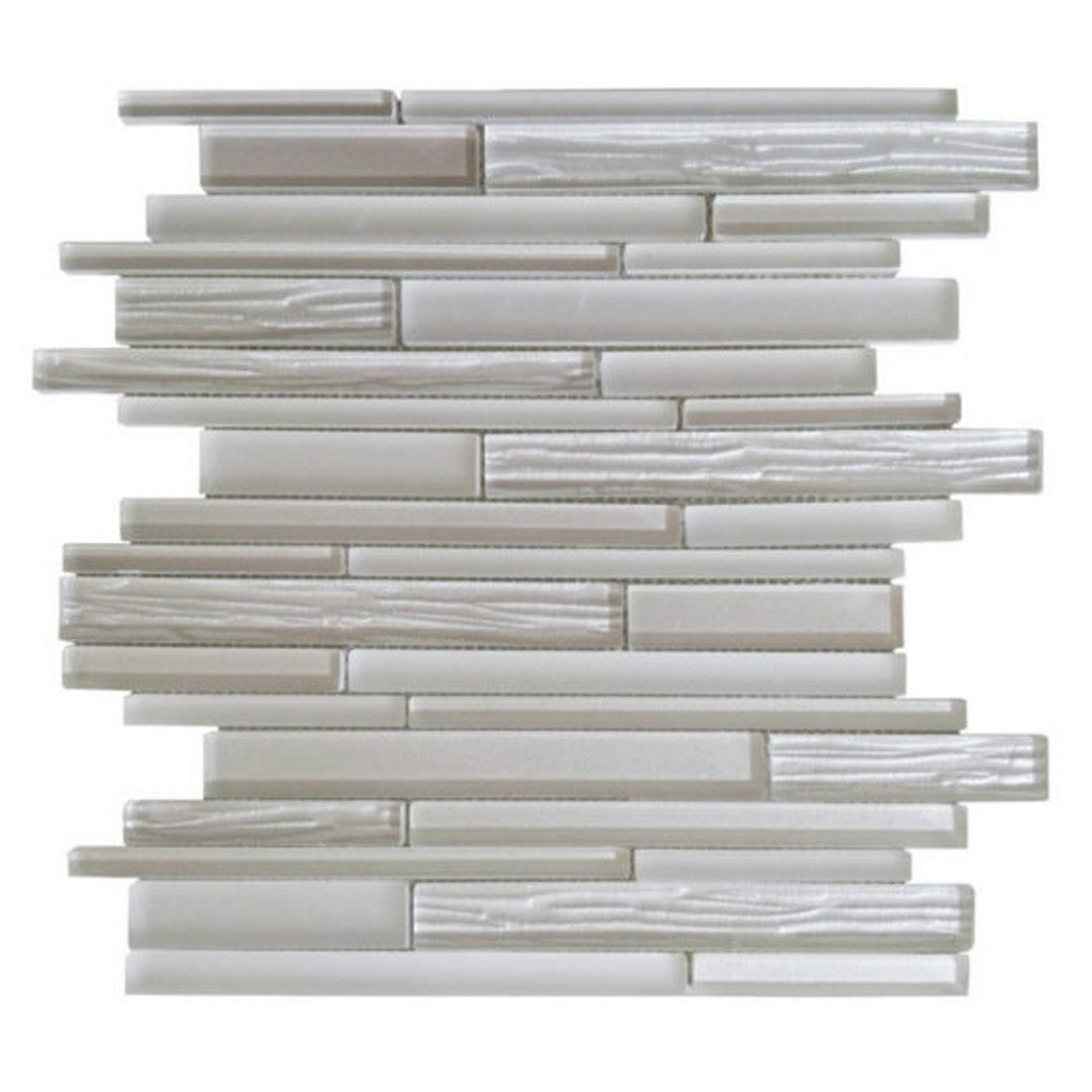 Qualis Ceramica 12" x 12" Chelsea Glass Wood Look Baguette Mosaic