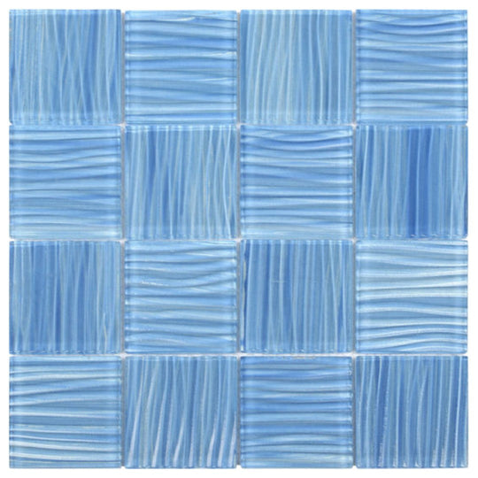 Qualis Ceramica 12" x 12" Chelsea Glass 3" Pool Striped Mosaic