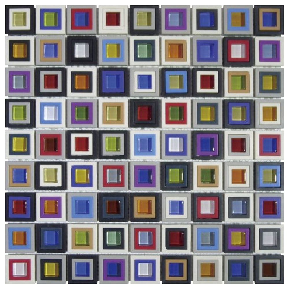 Qualis Ceramica 12" x 12" Chelsea Glass Resin Mosaic