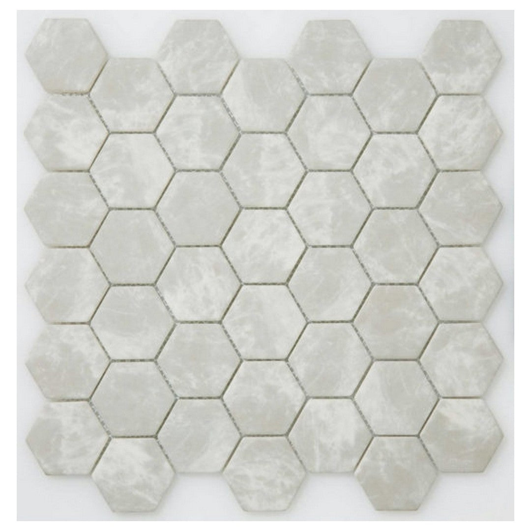 Qualis Ceramica 12" x 12" Marseilles Matte Natural Stone 2" Hex Mosaic