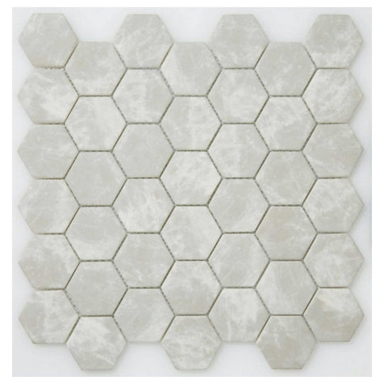 Qualis Ceramica 12" x 12" Marseilles Matte Natural Stone 2" Hex Mosaic