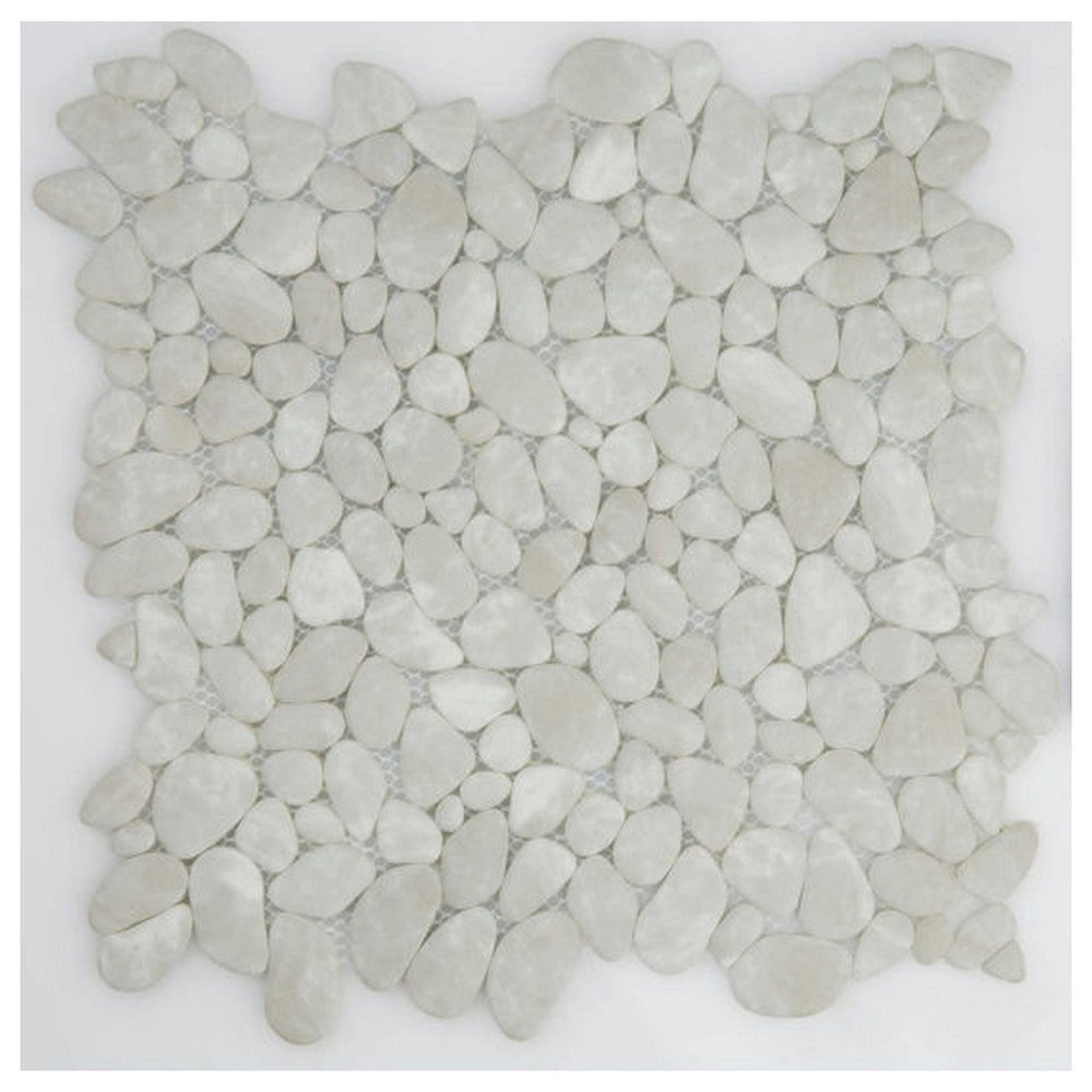 Qualis Ceramica 12" x 12" Marseilles Matte Natural Stone 2" Pebble Mosaic