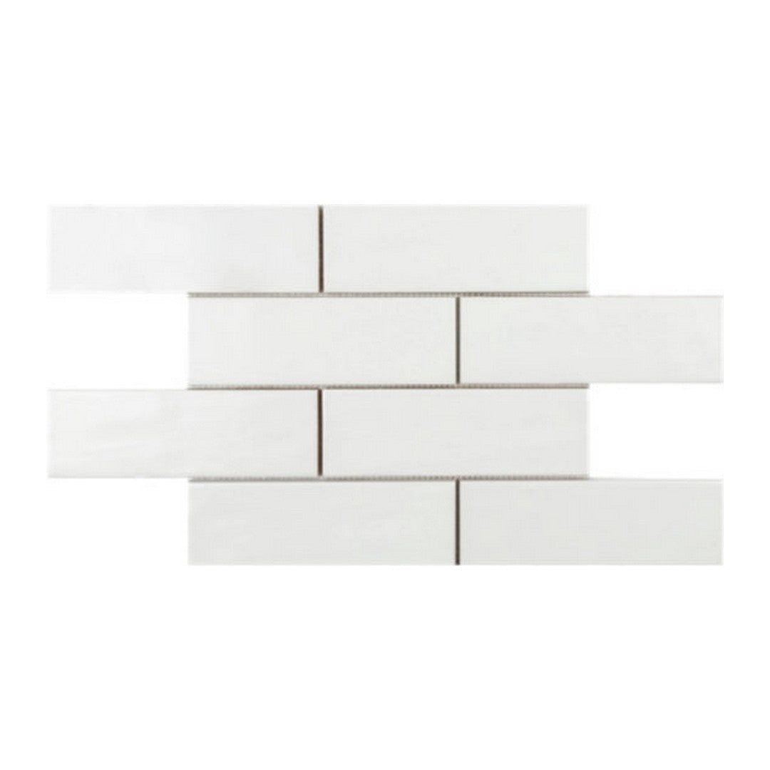 Qualis Ceramica 11" x 16" Hamptons Matte Ceramic Brickwork Mosaic