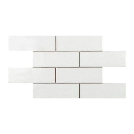 Qualis Ceramica 11" x 16" Hamptons Matte Ceramic Brickwork Mosaic