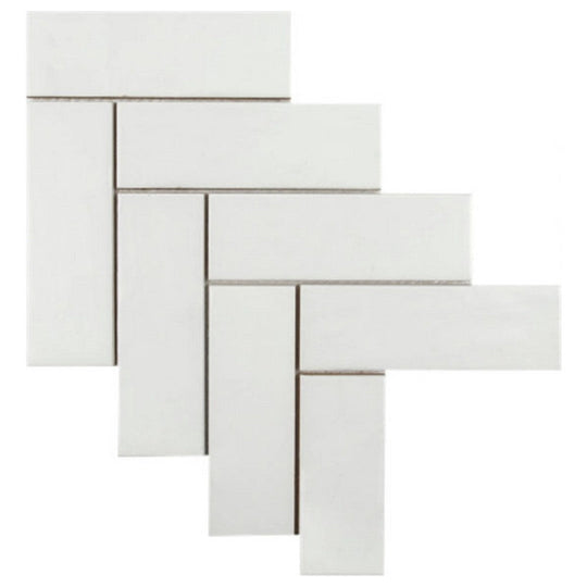 Qualis Ceramica 11" x 15" Hamptons Matte Ceramic Step Up Mosaic
