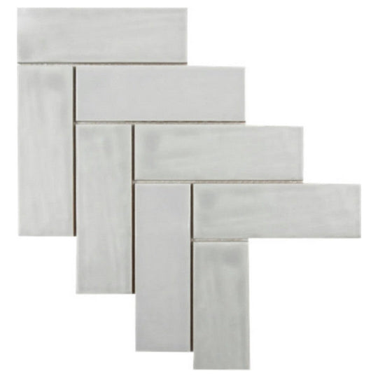 Qualis Ceramica 11" x 15" Hamptons Matte Ceramic Step Up Mosaic