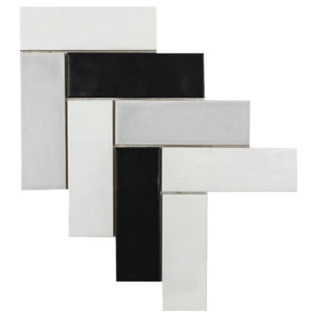 Qualis Ceramica 11" x 15" Hamptons Ceramic Step Up Mosaic