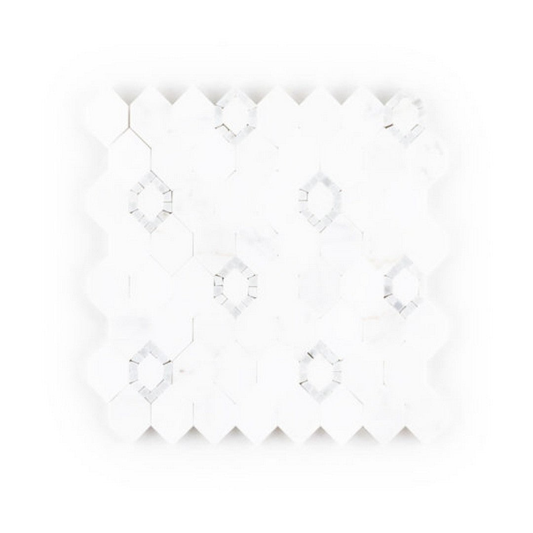 Qualis Ceramica 8" x 8" Hamptons Marble Daffodil Mosaic