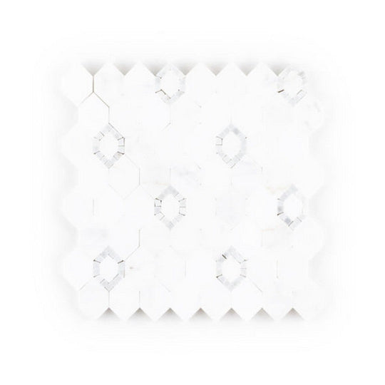 Qualis Ceramica 8" x 8" Hamptons Marble Daffodil Mosaic