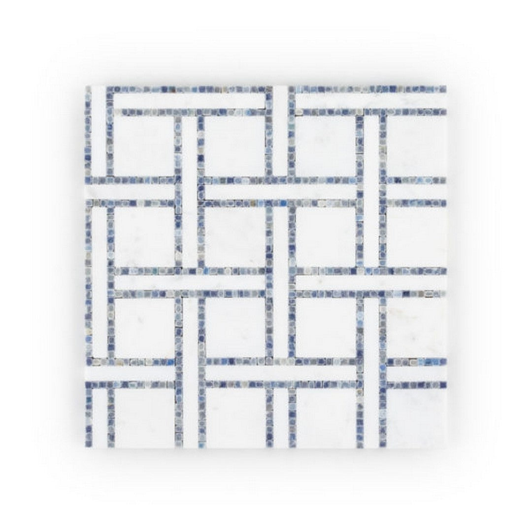 Qualis Ceramica 9.5" x 9.5" Hamptons Honed Marble Botanic Mosaic