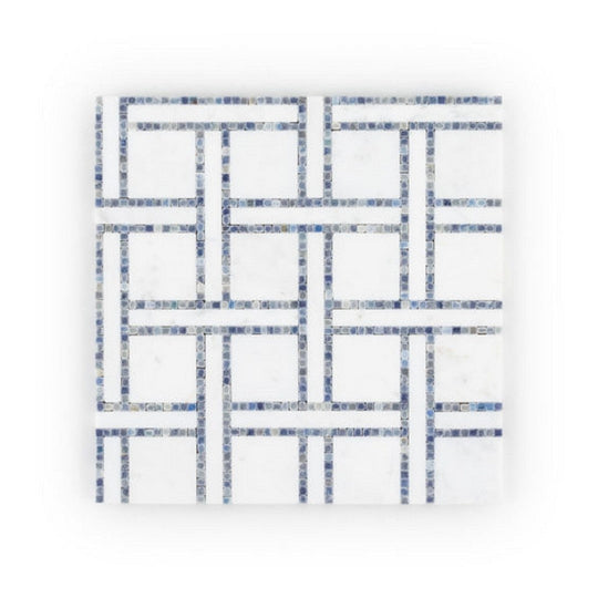 Qualis Ceramica 9.5" x 9.5" Hamptons Honed Marble Botanic Mosaic