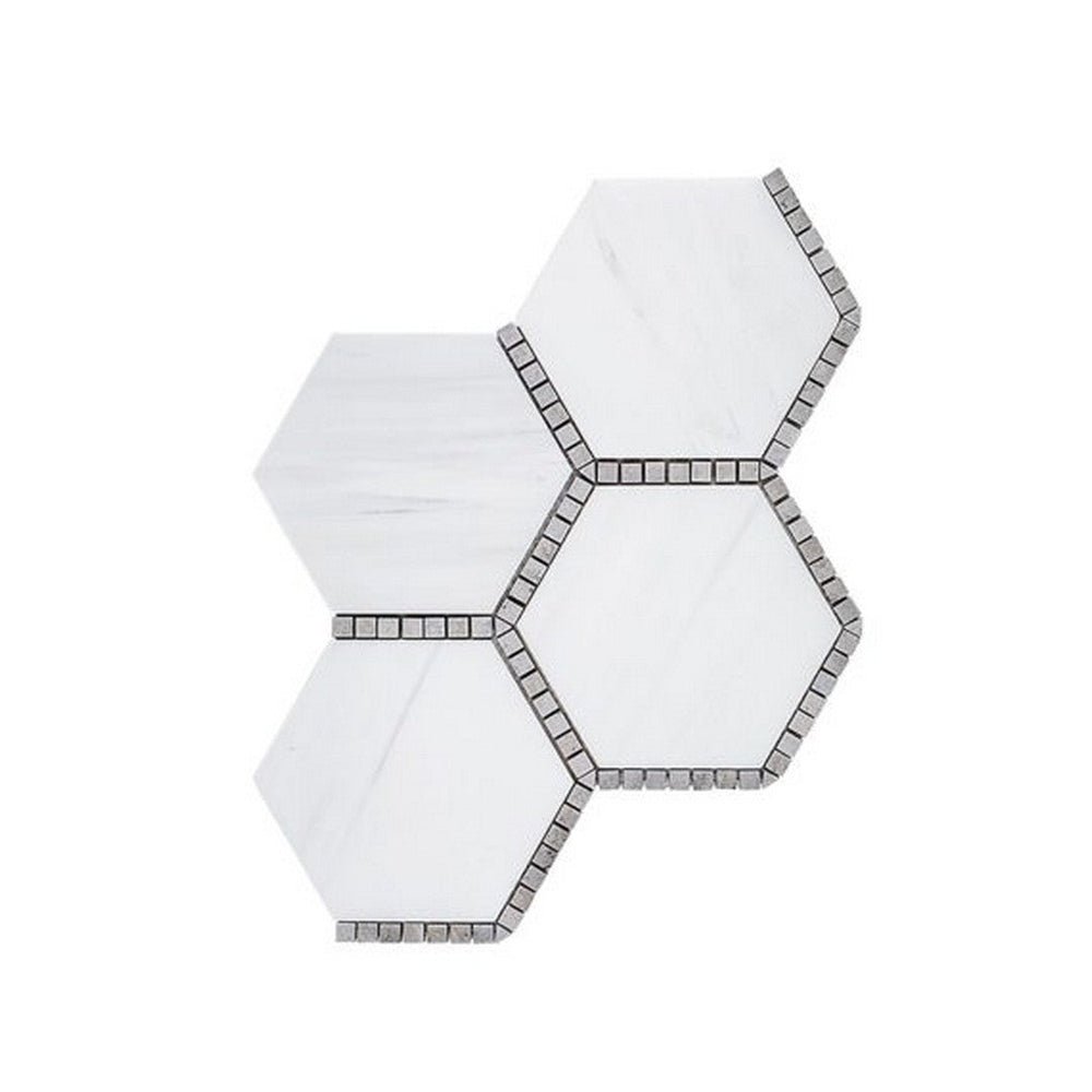 Qualis Ceramica 9.75" x 11" Hamptons Honed Marble Gram Mosaic