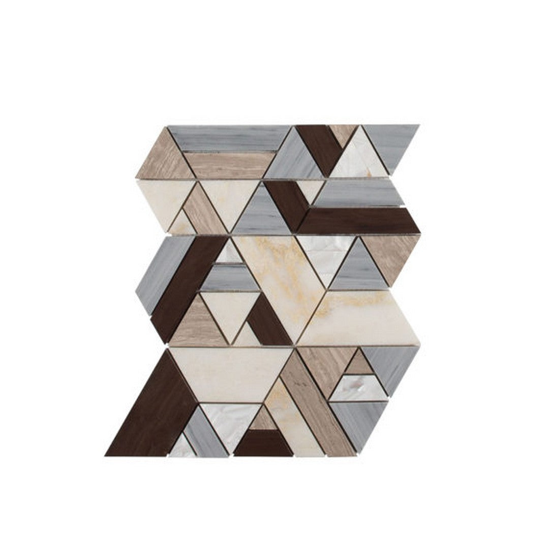 Qualis Ceramica 9" x 12" Hamptons Glossyy Marble Meadow Mosaic