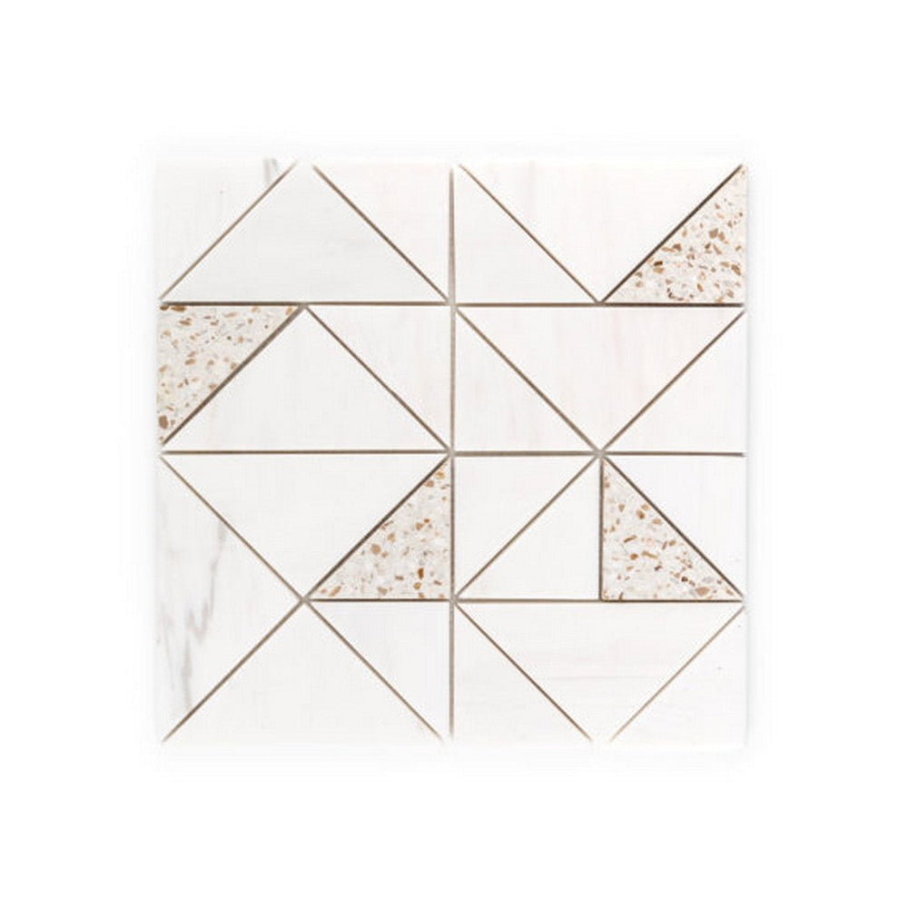 Qualis Ceramica 12" x 12" Hamptons Semi-Polished Marble Summit Mosaic