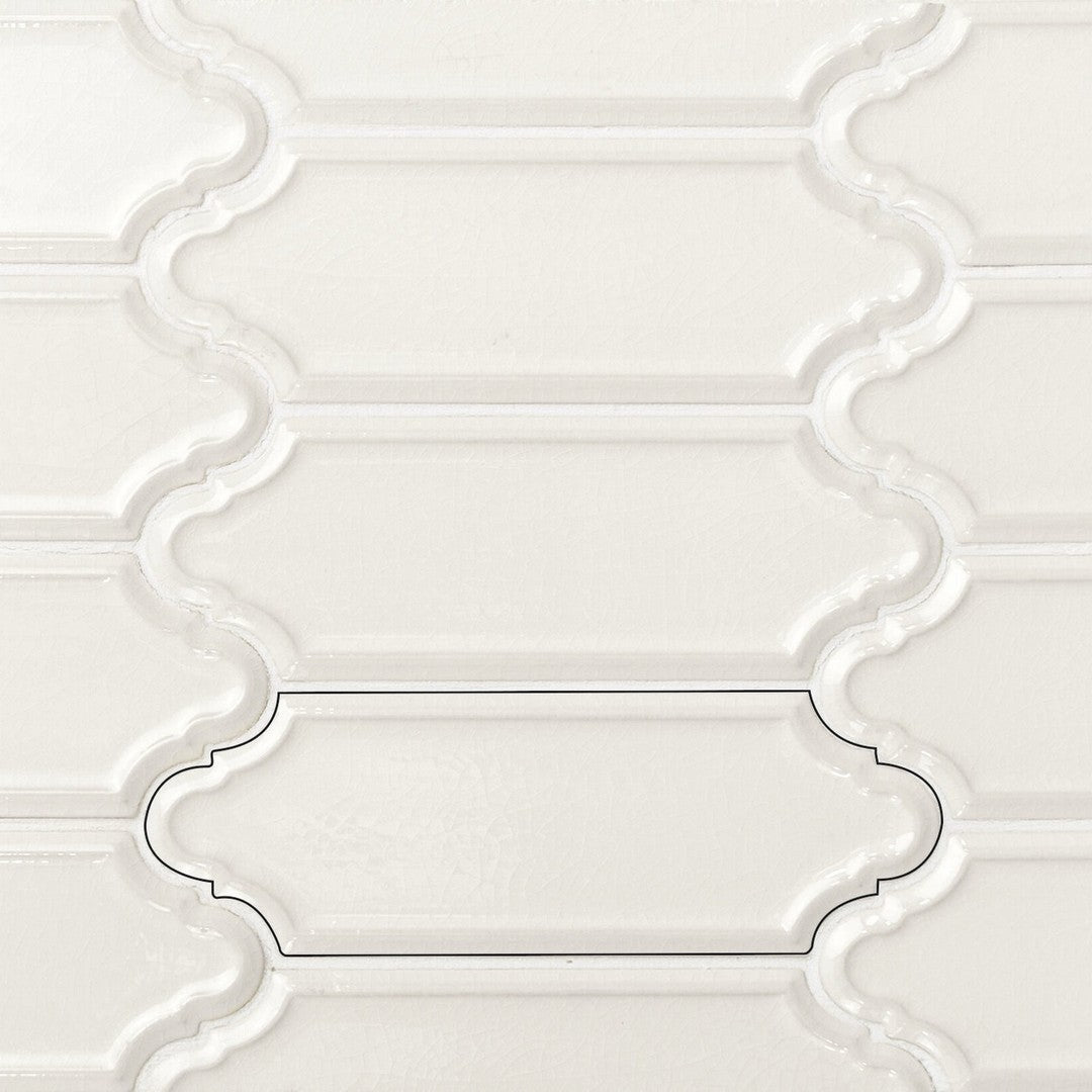Rickert 11.02" x 11.02" Ape Hamptons Mecox Glossy Ceramic 2x6" Mosaic