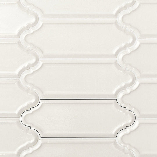 Rickert 11.02" x 11.02" Ape Hamptons Mecox Glossy Ceramic 2x6" Mosaic