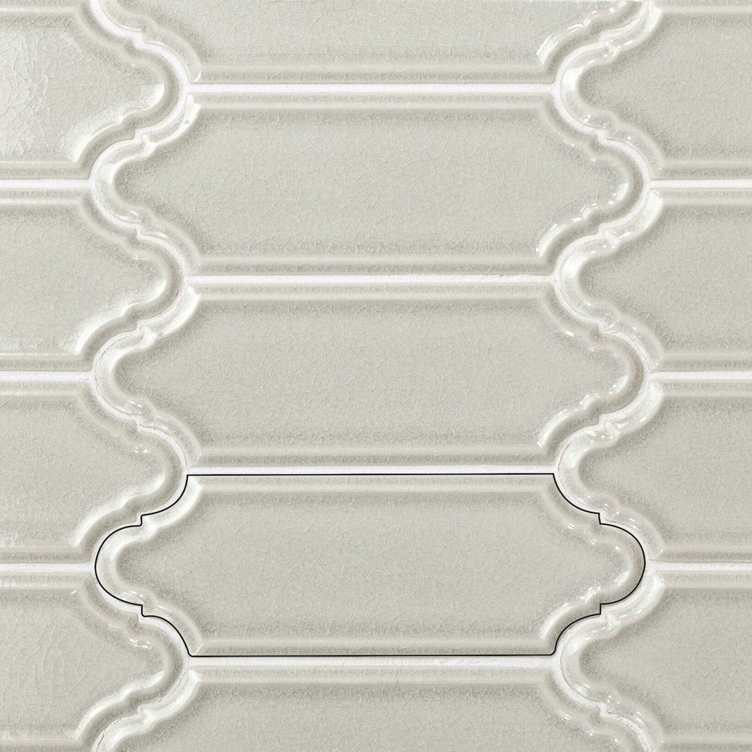 Rickert 11.02" x 11.02" Ape Hamptons Mecox Glossy Ceramic 2x6" Mosaic