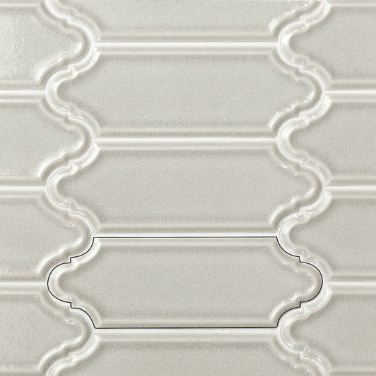 Rickert 11.02" x 11.02" Ape Hamptons Mecox Glossy Ceramic 2x6" Mosaic