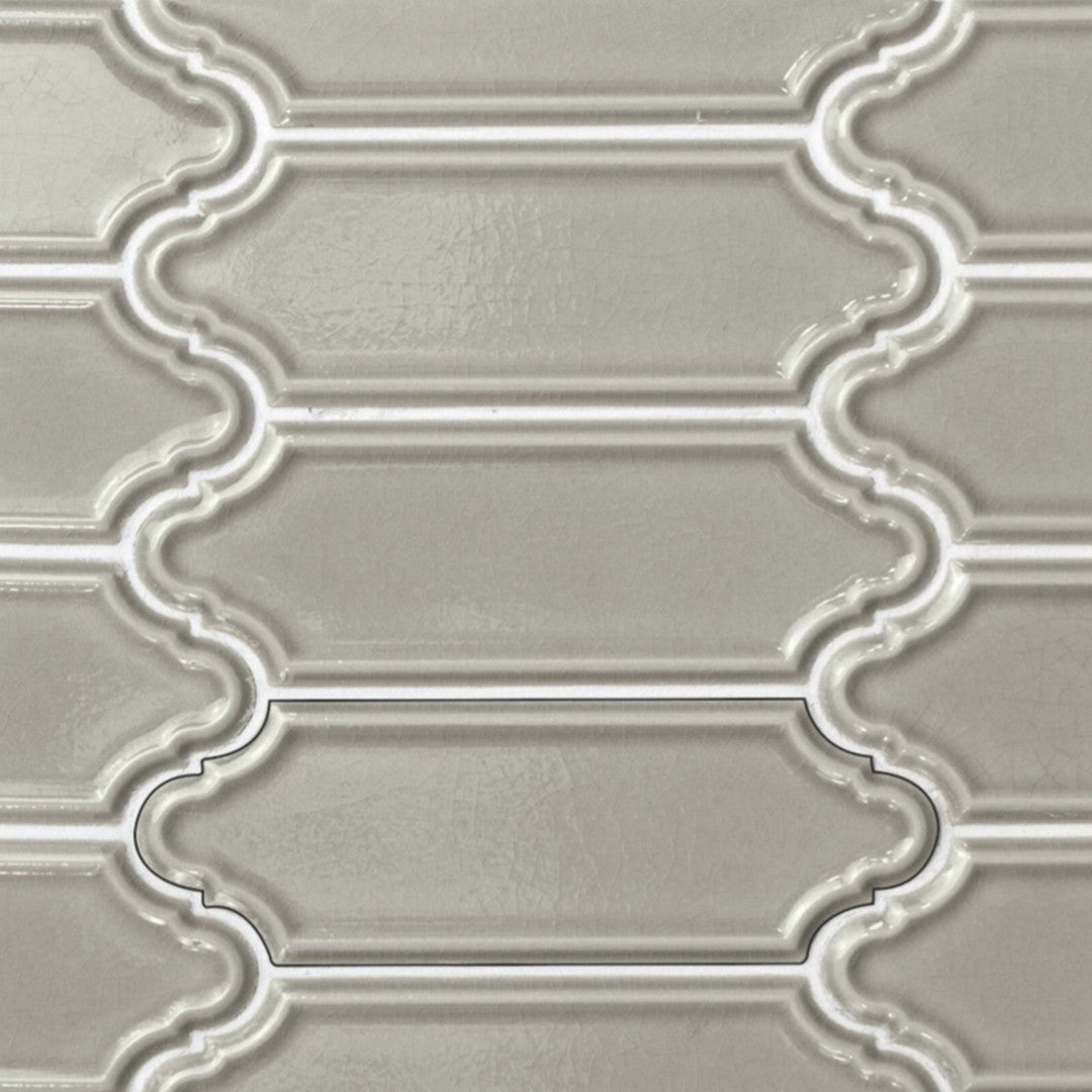 Rickert 11.02" x 11.02" Ape Hamptons Mecox Glossy Ceramic 2x6" Mosaic