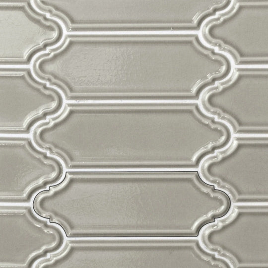 Rickert 11.02" x 11.02" Ape Hamptons Mecox Glossy Ceramic 2x6" Mosaic