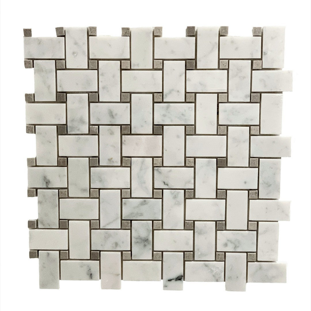 Rickert 12" x 12" Carrara Polished Marble Mosaic