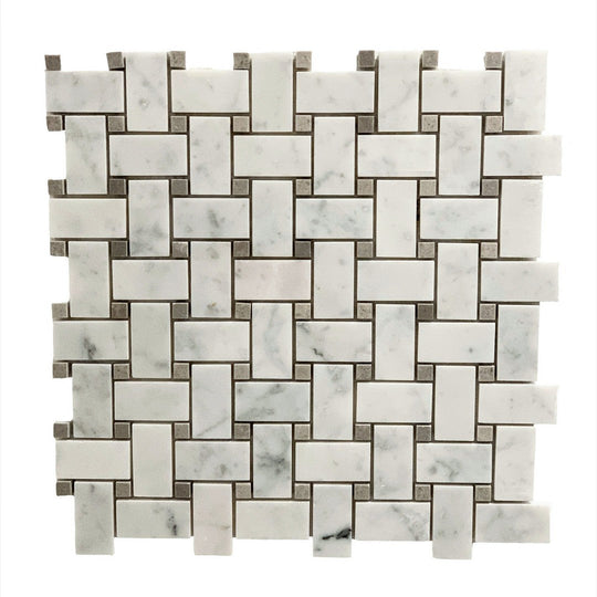 Rickert 12" x 12" Carrara Polished Marble Mosaic