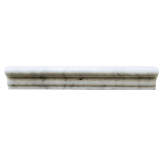Rickert 2" x 12" Carrara Polished Marble Chair Rail