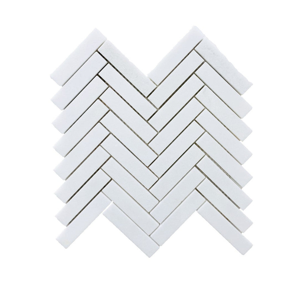 Rickert 12" x 12" Herringbone Polished Marble 1x4" Mosaic