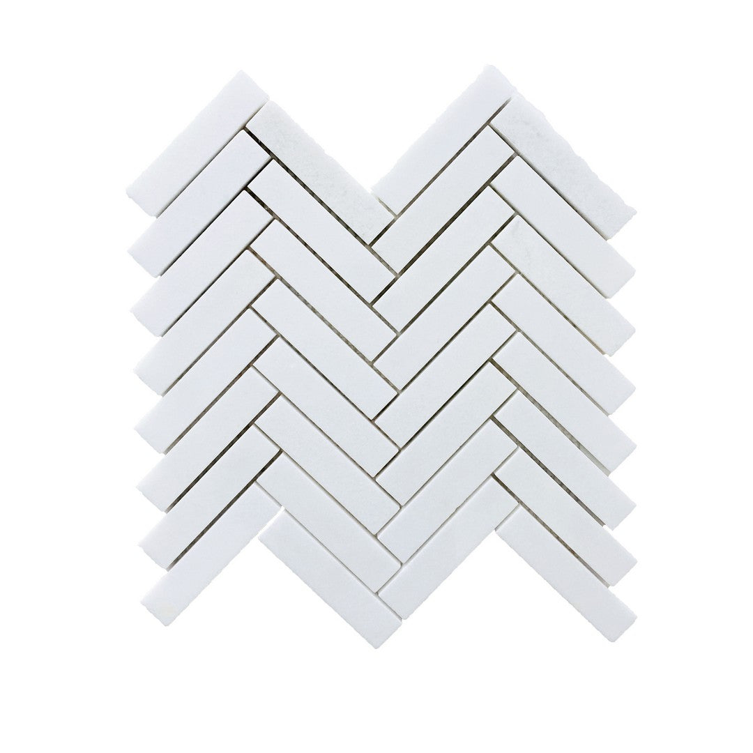 Rickert 12" x 12" Herringbone Polished Marble 1x4" Mosaic