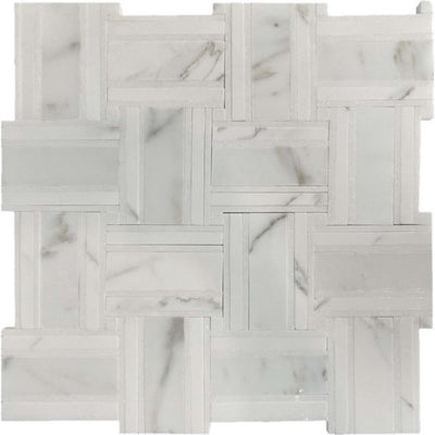 Rickert 12.60" x 12.60" Marble Mosaic Polished Marble Mosaic