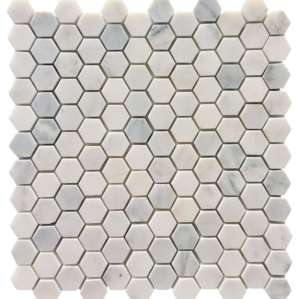 Rickert 12" x 12" Oriental Polished Marble 1" Hexagon Mosaic