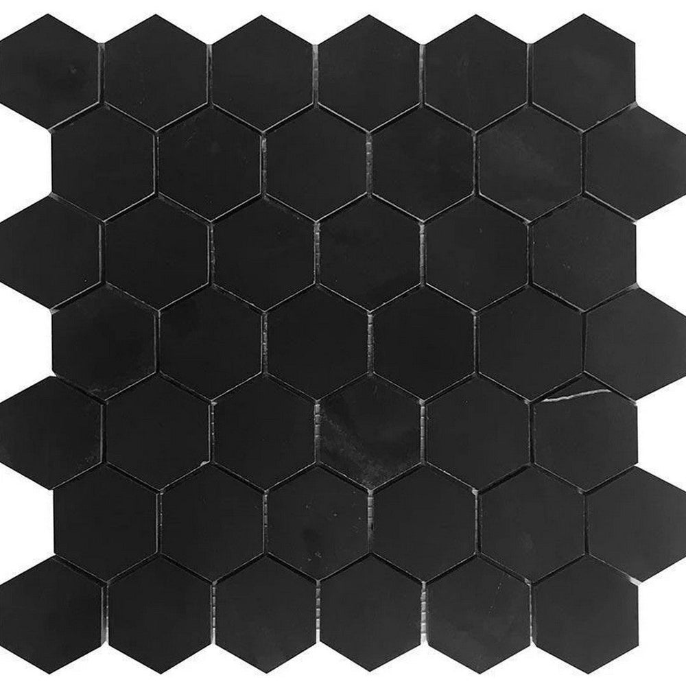 Rickert 12" x 12" Honed Marble 2" Hexagon Mosaic
