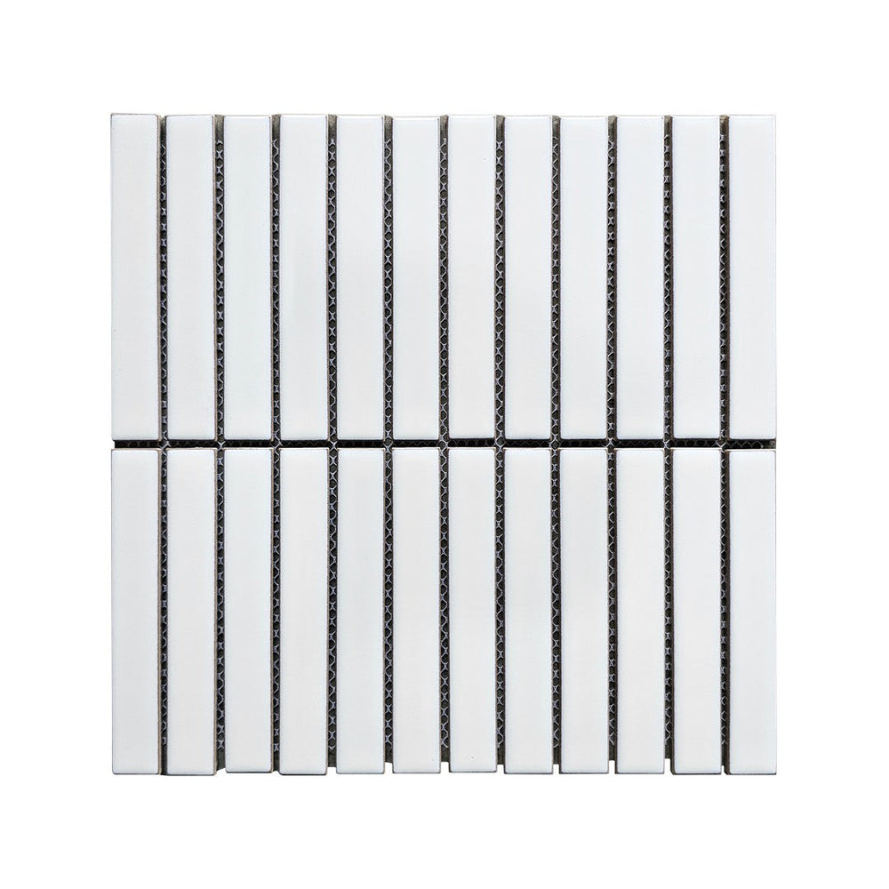 Rickert 11.65" x 11.81" Stack Reactive Glossy Glazed Porcelain 1x6" Mosaic