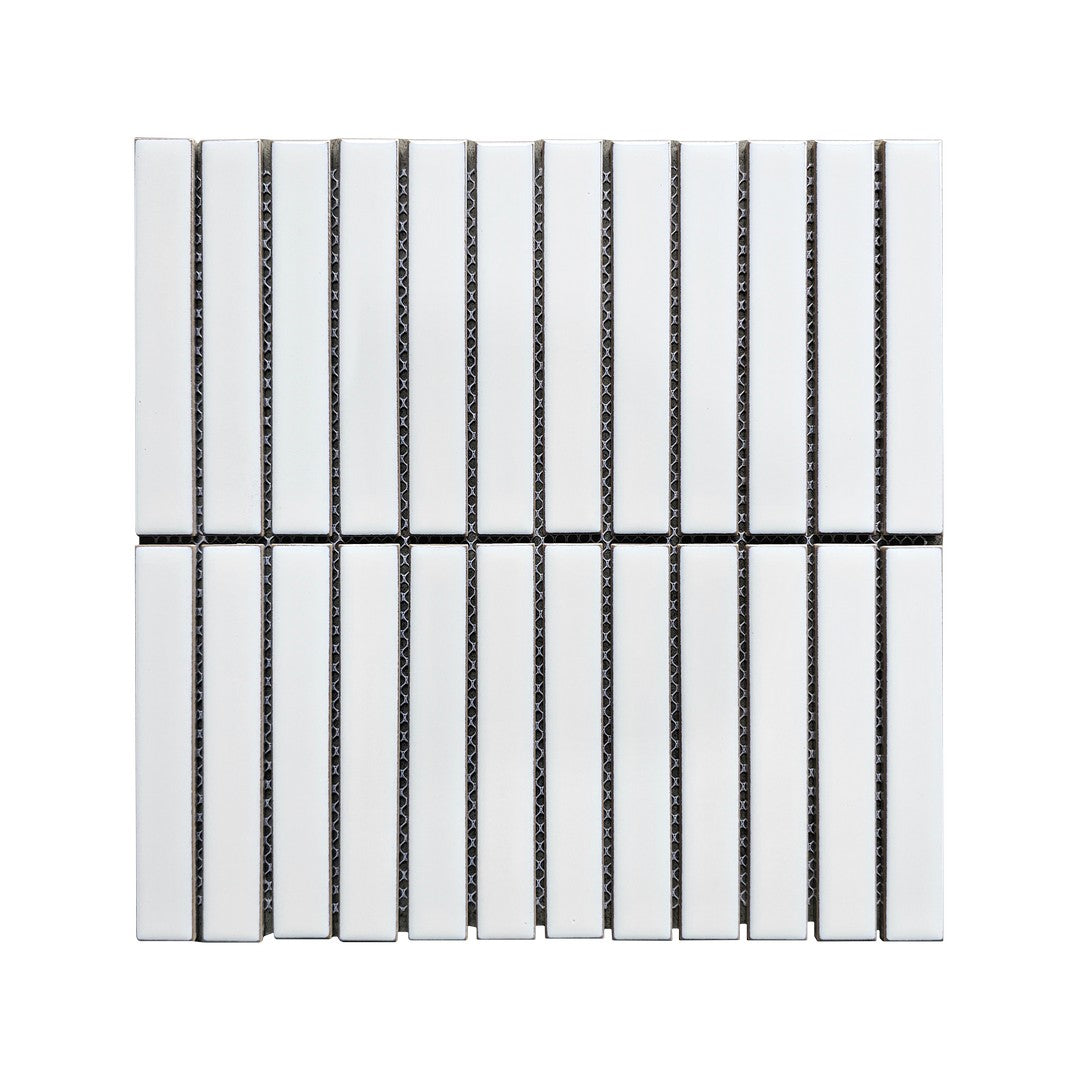 Rickert 11.65" x 11.81" Stack Reactive Glossy Glazed Porcelain 1x6" Mosaic