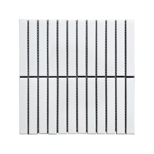 Rickert 11.65" x 11.81" Stack Reactive Glossy Glazed Porcelain 1x6" Mosaic