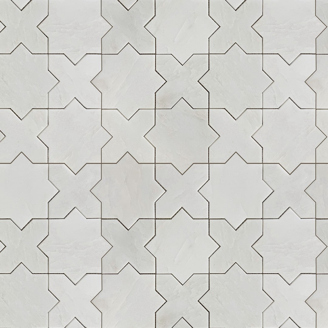 Rickert 12" x 12" Star & Cross Mosaic Matte Porcelain 2" Mosaic