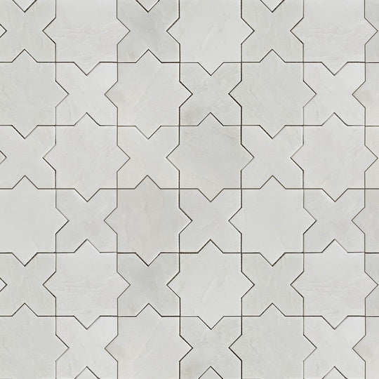 Rickert 12" x 12" Star & Cross Mosaic Matte Porcelain 2" Mosaic