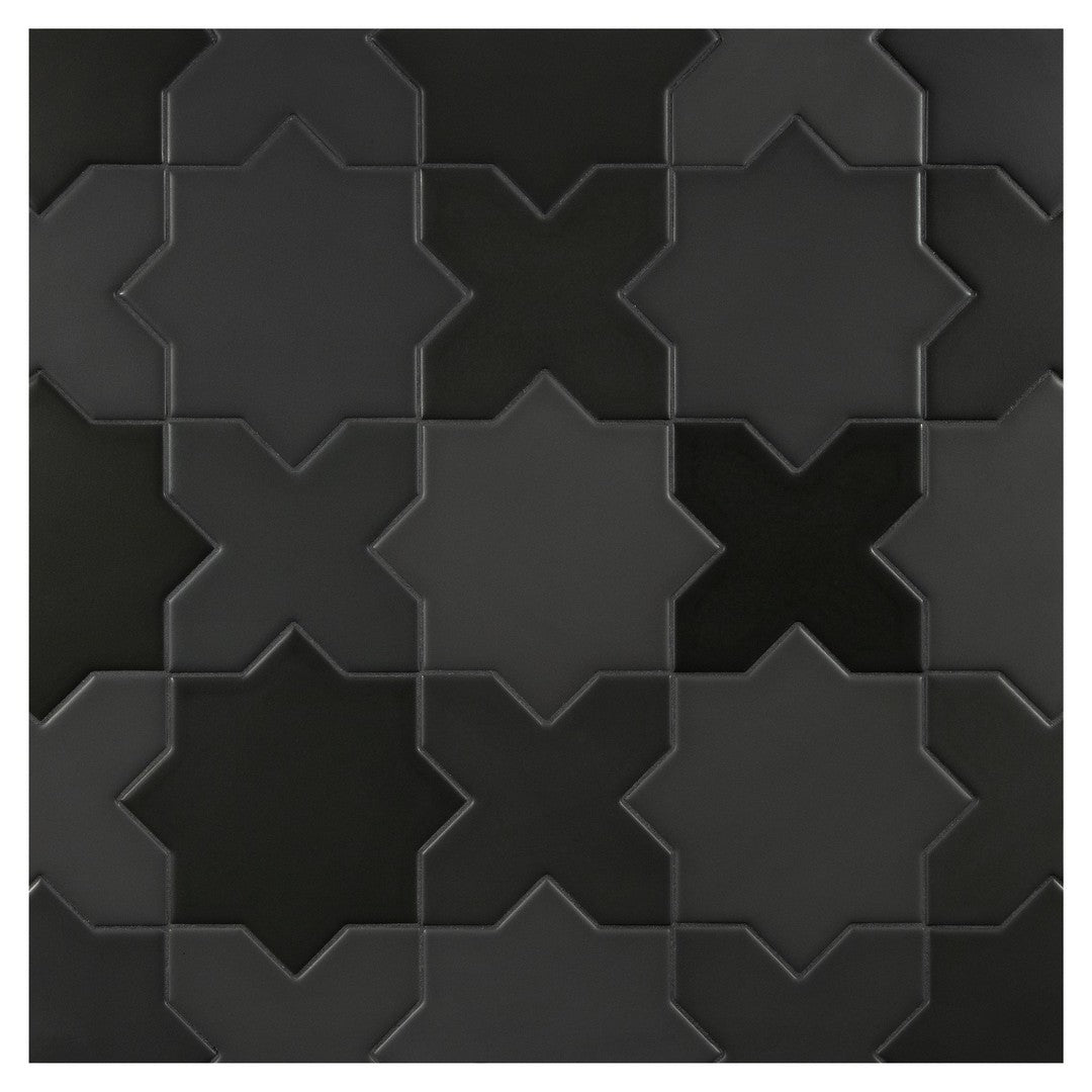 Rickert 12" x 12" Star & Cross Mosaic Matte Porcelain 2" Mosaic