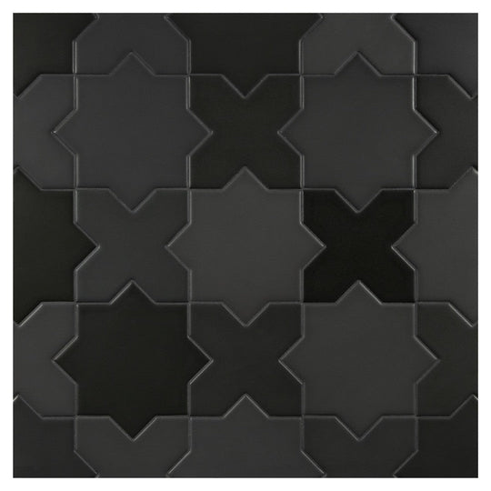 Rickert 12" x 12" Star & Cross Mosaic Matte Porcelain 2" Mosaic