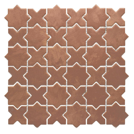 Rickert 12" x 12" Star & Cross Mosaic Matte Porcelain 2" Mosaic