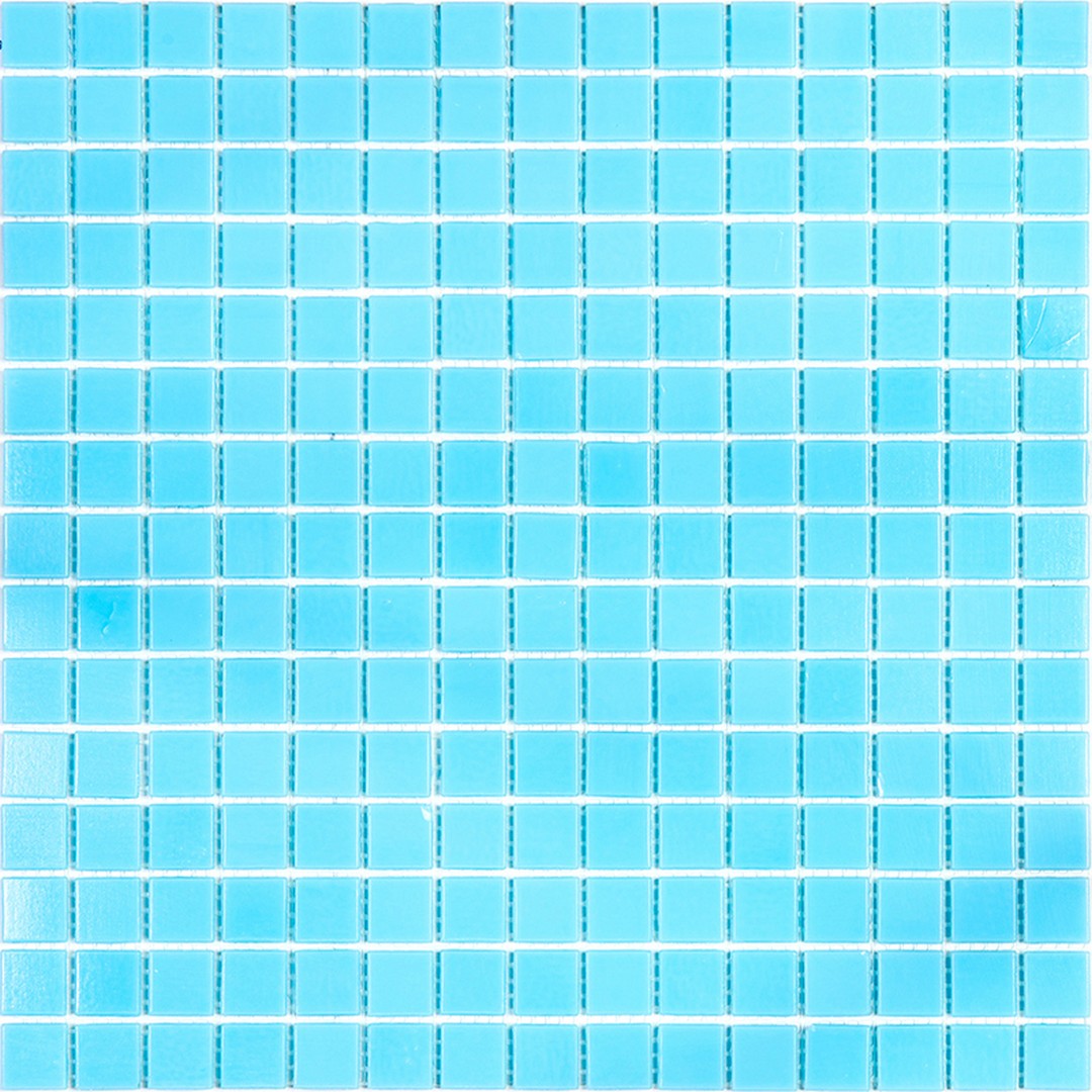 MiR Alma Solid Color 0.8" Sandy Blue 12" x 12" Glass Mosaic