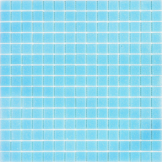 MiR Alma Solid Color 0.8" Sandy Blue 12" x 12" Glass Mosaic