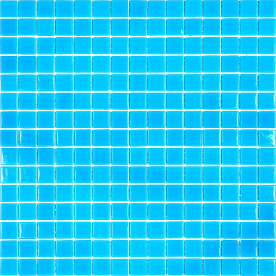 MiR Alma Solid Color 0.8" Sandy Blue 12" x 12" Glass Mosaic