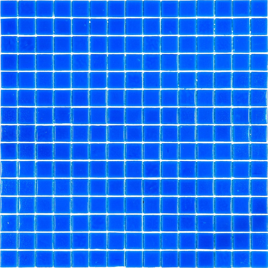 MiR Alma Solid Color 0.8" Sandy Blue 12" x 12" Glass Mosaic