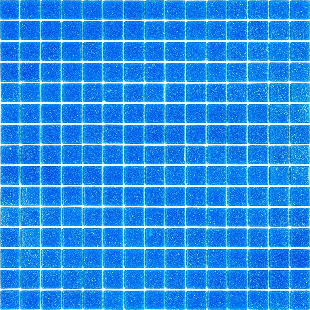 MiR Alma Solid Color 0.8" Sandy Blue 12" x 12" Glass Mosaic