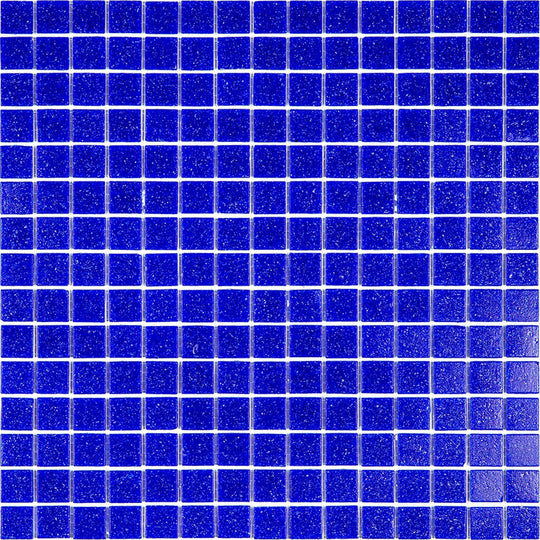 MiR Alma Solid Color 0.8" Sandy Blue 12" x 12" Glass Mosaic