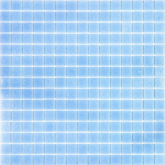 MiR Alma Solid Color 0.8" Sandy Blue 12" x 12" Glass Mosaic