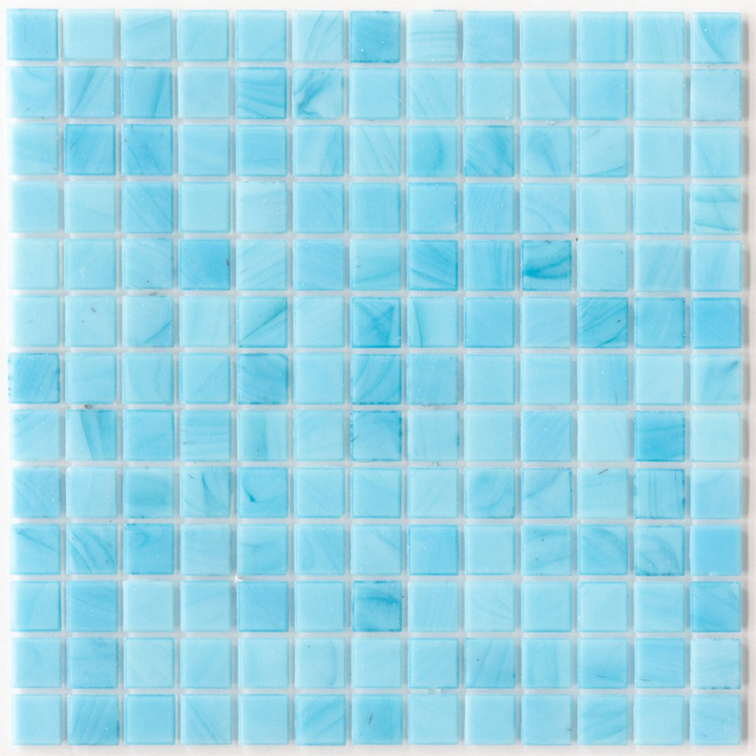 MiR Alma Solid Color 0.8" Sandy Green 12" x 12" Glass Mosaic