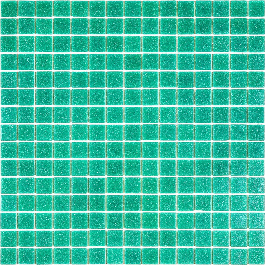 MiR Alma Solid Color 0.8" Sandy Green 12" x 12" Glass Mosaic